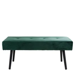 Outlet Gepolsterte Samtbank in Dunkelgrün - Janluca Sitzbank