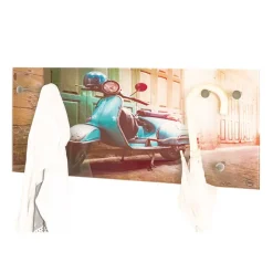 Best Glas Garderobe mit Motorroller Fotodruck - Fleppos Garderoben