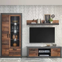 Hot Günstige TV Wohnwand Möbel Set - Timuras (dreiteilig) Wohnwände