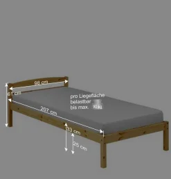 Best Günstiges Holzbett aus Fichte Massivholz - Niels Betten