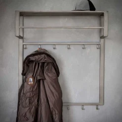 Best Graue Stahl Wandgarderobe mit 12 Haken - King Garderoben