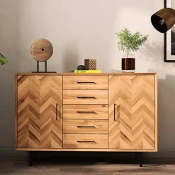Best Große Kombi-Kommode mit Fischgrät Muster - Kerfa Sideboards