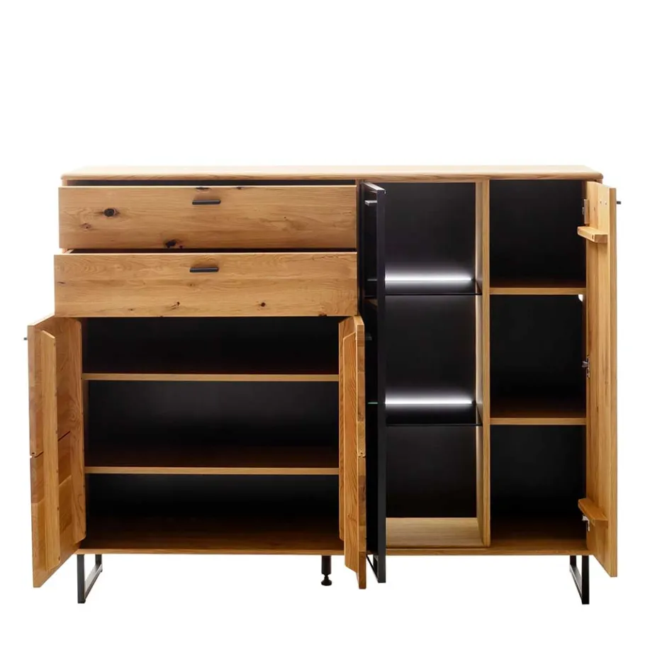 Clearance Großes Highboard mit Metall Bügelgestell - Flacona Sideboards|Highboards