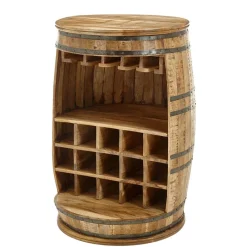 Outlet Hausbar im Fass Design aus Mangobaum Holz - Croadiva Tische