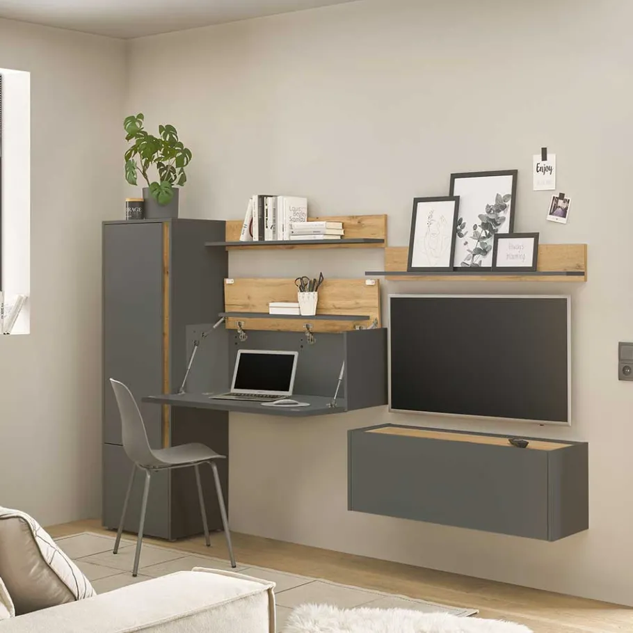 New Heimbüro Einrichtung Set - Ahilav (fünfteilig) Wohnwände