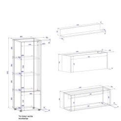 New Heimbüro Einrichtung Set - Ahilav (fünfteilig) Wohnwände
