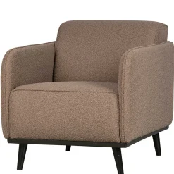 Best Hellbrauner Boucle Sessel mit Federkern - Bratannio Sessel