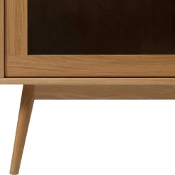 Best Helles Highboard mit Glas in Natur - Saltenas Highboards|Vitrinen