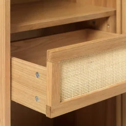 Best Helles Highboard mit Glas in Natur - Saltenas Highboards|Vitrinen