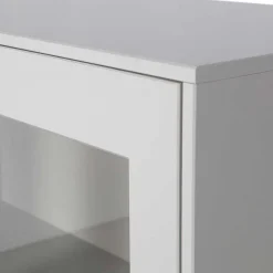 Clearance Hellgraue Vitrine aus Kiefer - 2-türig - Luvega Highboards|Vitrinen