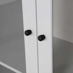 Clearance Hellgraue Vitrine aus Kiefer - 2-türig - Luvega Highboards|Vitrinen