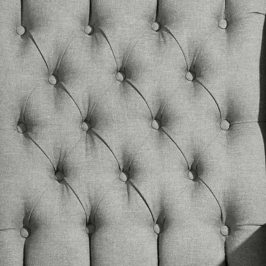 Best Hellgrauer Chesterfield-Sessel mit Ohren - Barreff Sessel