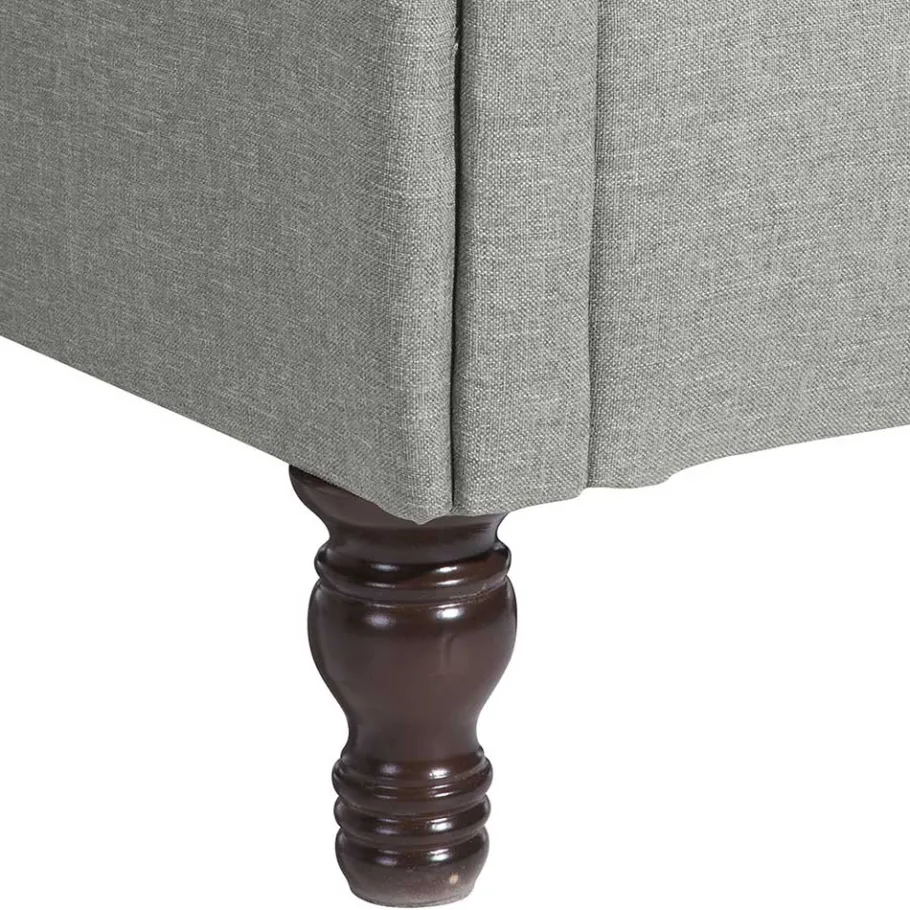 Best Hellgrauer Chesterfield-Sessel mit Ohren - Barreff Sessel