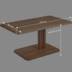 Outlet Höhenverstellbarer Couchtisch aus Wildeiche Bianco - Cary Tische