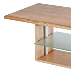 Outlet Höhenverstellbarer Couchtisch Callas aus Wildeiche Massivholz 110 cm Tische