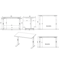 Sale Höhenverstellbarer Schreibtisch in Dunkelgrau - Espnoz Tische