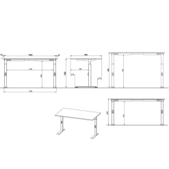 Sale Höhenverstellbarer Schreibtisch in Dunkelgrau - Espnoz Tische