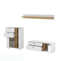 Hot Highboard & TV Lowboard & Wandboard Set - Racelyn (dreiteilig) Wohnwände