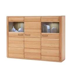 Outlet Highboard Athias aus Kernbuche Highboards|Kommoden