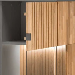 Clearance Highboard in Eiche Bianco und Anthrazit - Cruzca I Highboards|Vitrinen