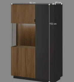 Clearance Highboard in Eiche Bianco und Anthrazit - Cruzca I Highboards|Vitrinen