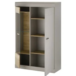 Clearance Highboard in Hellgrau & Zinneiche NB - Lioscas Highboards
