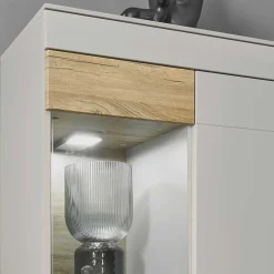 Clearance Highboard in Hellgrau & Zinneiche NB - Lioscas Highboards