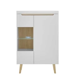 Clearance Highboard mit Glas im Skandi Design - Ginko Highboards|Vitrinen