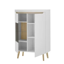 Clearance Highboard mit Glas im Skandi Design - Ginko Highboards|Vitrinen