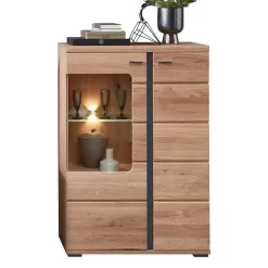 Sale Highboard mit Glaseinsatz und LED Beleuchtung - Latenda Highboards|Vitrinen