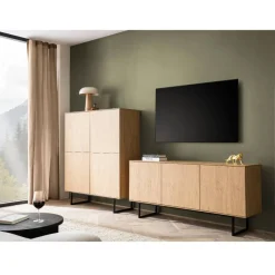 Outlet Highboard und Lowboard Set - Jaskin (zweiteilig) Wohnwände