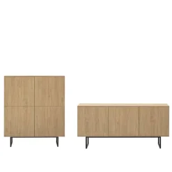 Outlet Highboard und Lowboard Set - Jaskin (zweiteilig) Wohnwände