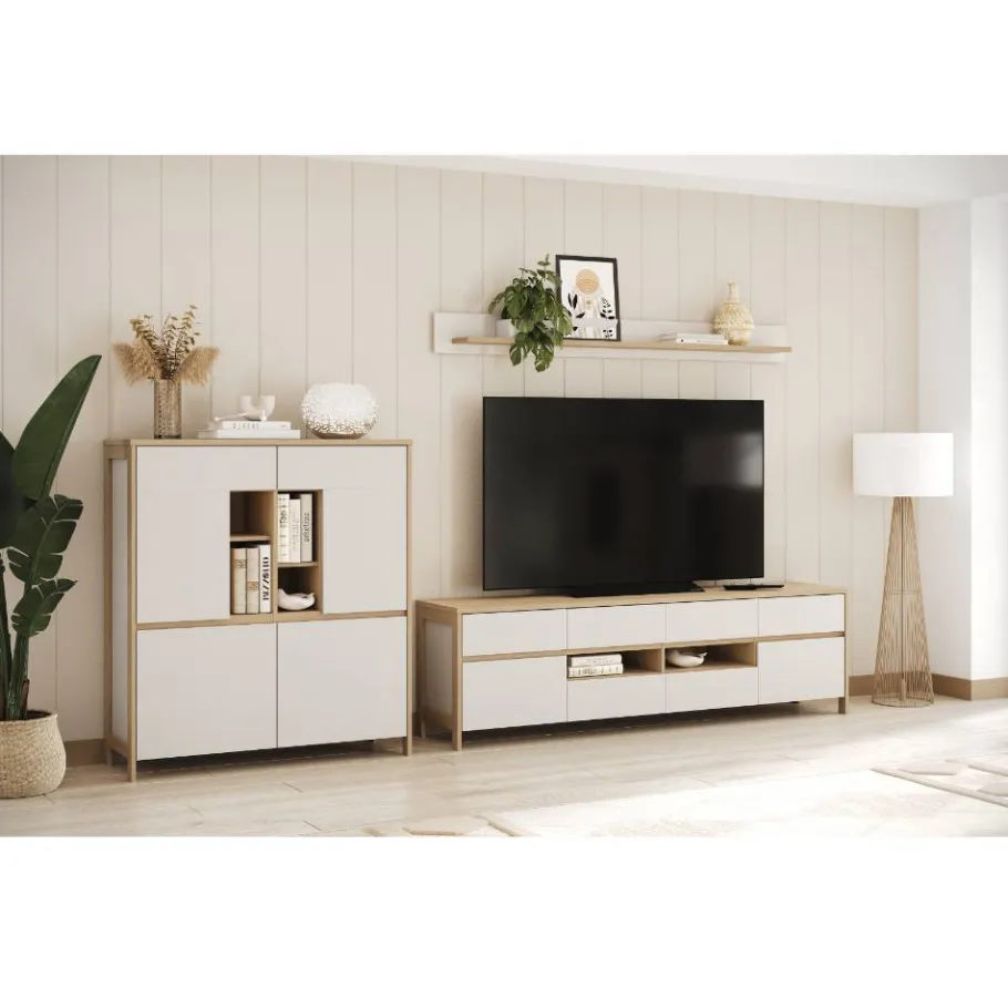 Best Highboard und TV-Board und Wandboard Set - Ovidio (dreiteilig) Wohnwände