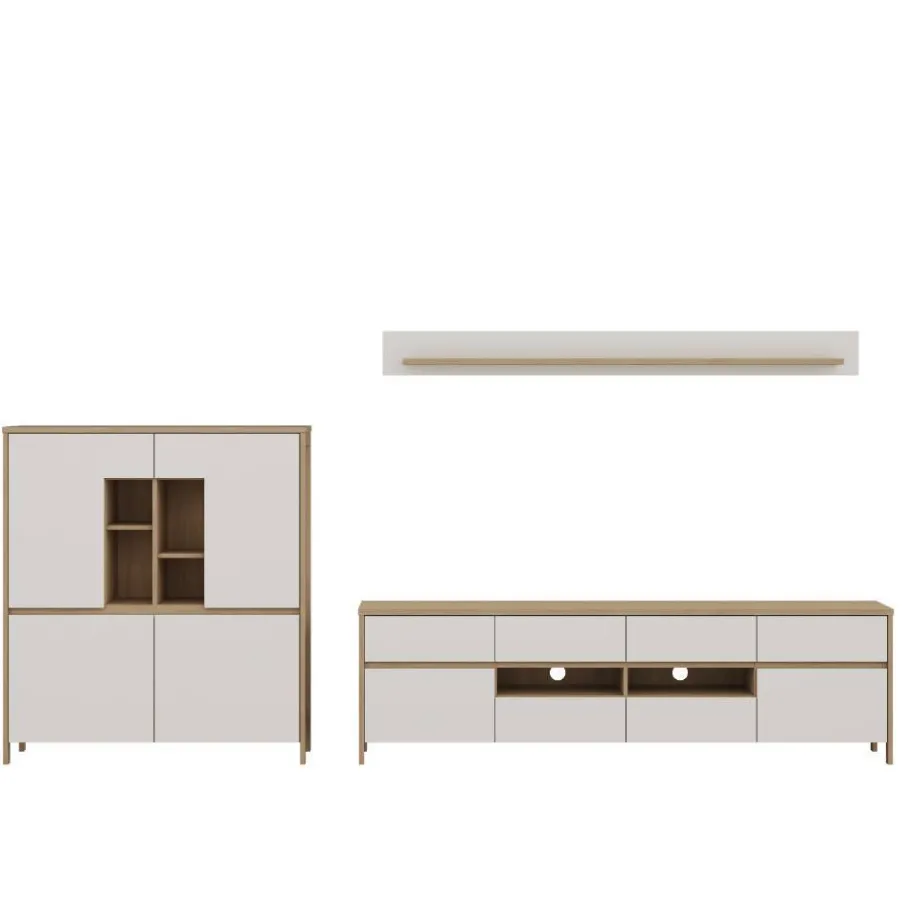Best Highboard und TV-Board und Wandboard Set - Ovidio (dreiteilig) Wohnwände