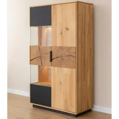 Sale Highboard Vitrine aus Eiche und Glas - Masicuri Highboards|Vitrinen