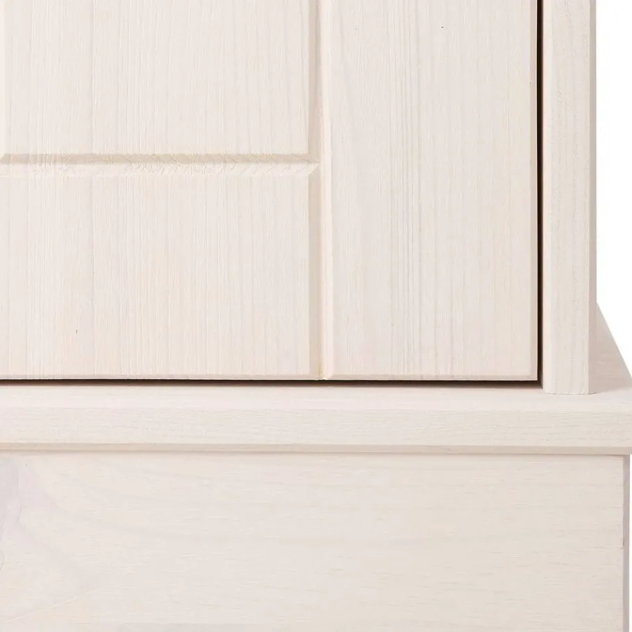 Sale Highboard Vitrine in Weiß und Kiefer Honig - Zentra Highboards|Vitrinen