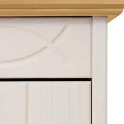 Sale Highboard Vitrine in Weiß und Kiefer Honig - Zentra Highboards|Vitrinen