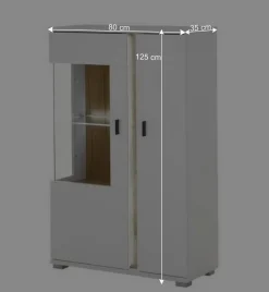 Best Highboard Vitrine mit LED Beleuchtung - Racelyn Highboards|Vitrinen