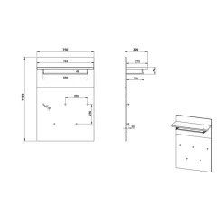 Online Hängegarderobe Paneel in Dekor Wildeiche - Esdrusca Garderoben
