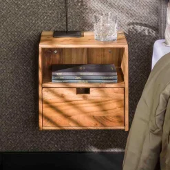 Outlet HĂ€ngende Nachtkommoden aus Akazie - Materra (2er Set) Kommoden