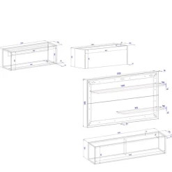 Online Hängende TV Anbauwand Möbelset - Ahilav (vierteilig) Wohnwände