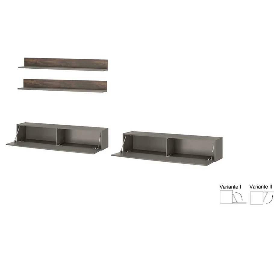 Best Hängende TV Anbauwand modern - Mundo (vierteilig) Wohnwände