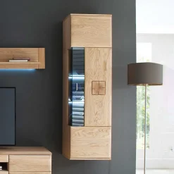 Best Hängende Vitrine in Eiche Bianco teilmassiv Pontros 1-türig Schränke