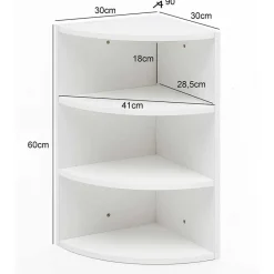 Clearance Hängendes Eckregal in Weiß - Nadelle Regale