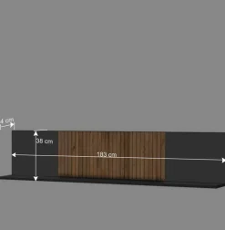 Clearance Hängeregal mit Rückwand 183x38x24 cm - Cruzca Regale