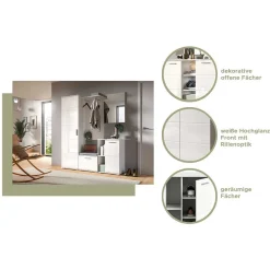 Best Hochglanz Flurschrank in Weiß - Rugova Schränke