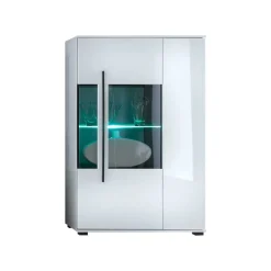 Best Hochglanz Highboard Jetongos in Weiß Glas Highboards|Vitrinen