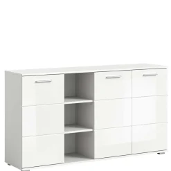 Sale Hochglanz Kommode in Weiß mit drei Türen - Rugova Sideboards
