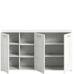 Sale Hochglanz Kommode in Weiß mit drei Türen - Rugova Sideboards