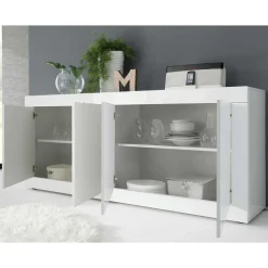 Sale Hochglanz Sideboard in Weiß 4-türig - Sogno Sideboards